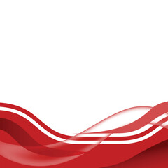 Red abstract wavy shapes transparent banner vector