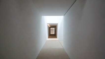 Minimalist Hallway Corridor Dramatic Light