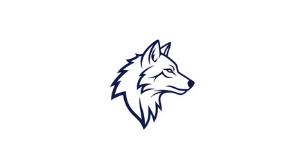 Minimalist wolf head illustration vector graphic for design and branding