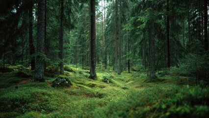 Lush Green Forest Scene