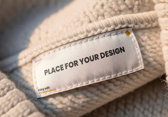 Horizontal Label Inside Cozy Wool Clothes Mockup