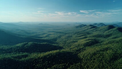 Fototapeta premium Serene Lush Green Mountain Range Landscape