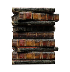 3d render old stacked books isolated