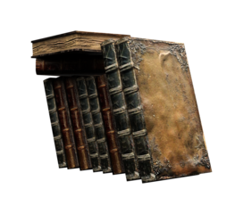 3d render old stacked books isolated