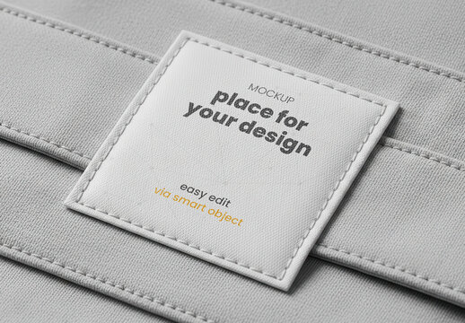 Square Patch Label Clothes Mockup