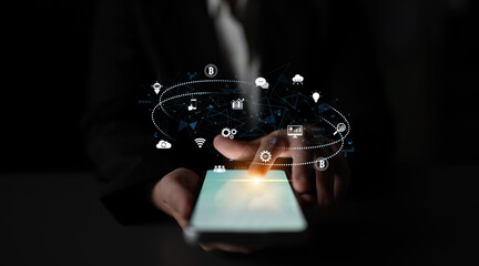 Digital business ecosystem integrating multiple business, ecosystem, and technology elements in a seamless digital network Latch