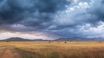 Fototapeta premium African Landscape under Stormy Skies