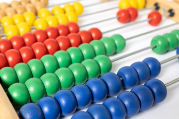 Close up of a Colorful wooden abacus