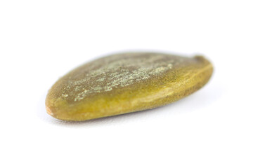 Pumpkin seed isolated on white background. food. Macro shot