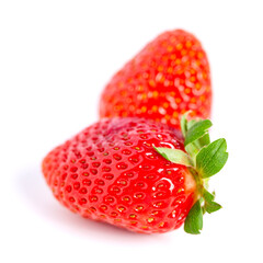 Ripe strawberries isolated on a white background, fruit