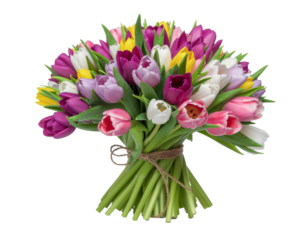 bouquet of pink tulips