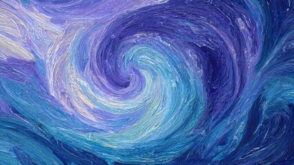 Abstract Swirling Blue Painting