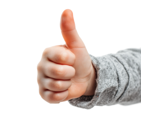 Positive hand gesture signifying approval bright lighting, isolated on transparent background, png