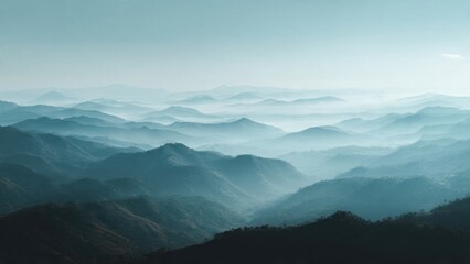 Fototapeta premium Misty Blue Mountain Landscape