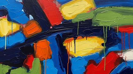 Vibrant Paint Drips Abstract Expressionist