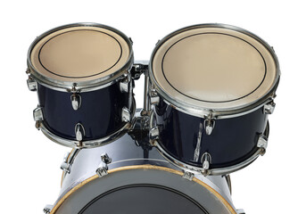 Modern drum kit isolated on white. Musical instrument