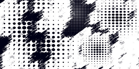 Basic halftone dots effect in black and white color. Halftone effect. Dot halftone. Black white halftone.Background with monochrome dotted texture. modern