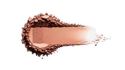Close-up of makeup powder swatch, showing textured application and blending