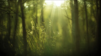 Obraz premium Sunlit Forest Glade