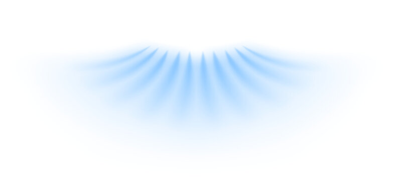 Wind conditioner stream isolated on white background. Vector cool air flow effect. Blue light wave, windy, blowing element or fresh water spray