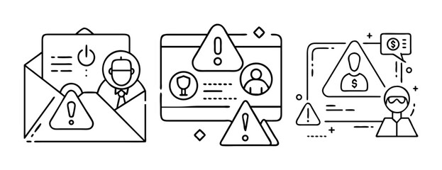 Cybersecurity warnings, online fraud, phishing, and data breach alerts