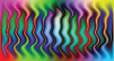 glowing fractal glass with vertical ribbed lines illuminated by flowing curve of light. Bold dynamic design for visual projects, creative media, digital art, posters. Vector background