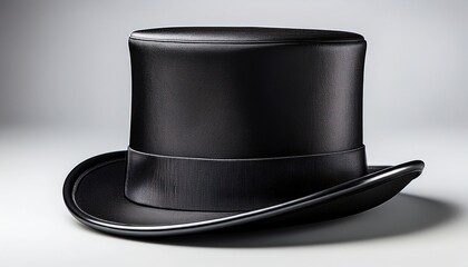 hd realistic black english top hat isolated on white
