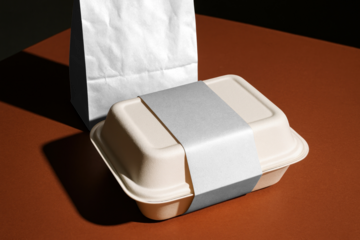 Minimalist food packaging mockup png, transparent design