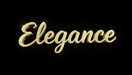 Golden 'Elegance' Text on Black