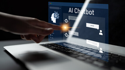 AI chatbot interface facilitates communication, chatbot, and AI interaction for automated user support and information exchange Latch