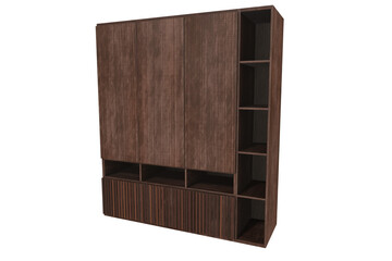 Modern Dark Wood Wardrobe / Armoire 3D Model