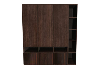 Modern Dark Wood Wardrobe / Armoire 3D Model
