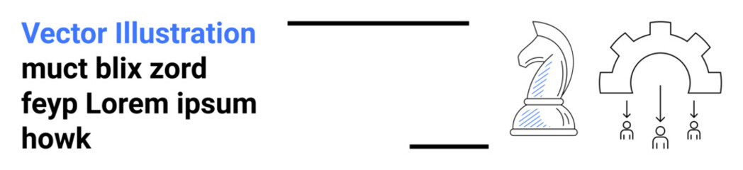 Decision-making, strategic planning, engineering processes, problem-solving, business operations, corporate growth. Chess knight and gear icons with minimalist details. Strategic planning