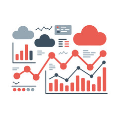 A colorful infographic displaying various charts and graphs on a white background