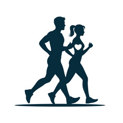 A man and woman jogging together in a healthy and active lifestyle