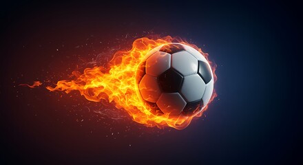 Fototapeta premium Fiery Soccer Ball in Motion