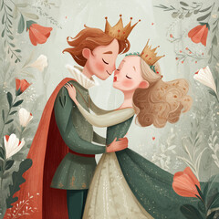 Prince and Princess First Kiss Fairy Tale