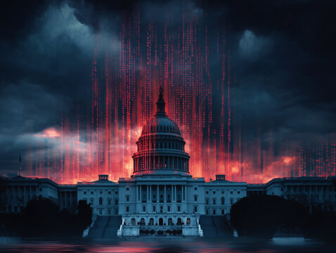 White House and U.S. Government Cybersecurity Illustration