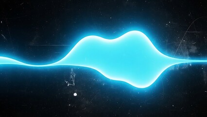 Illuminated turquoise sound wave on a textured black background, suggesting audio visualization