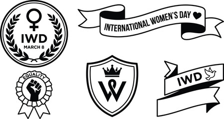 Obraz premium Purple ribbon collection for women empowerment and unity