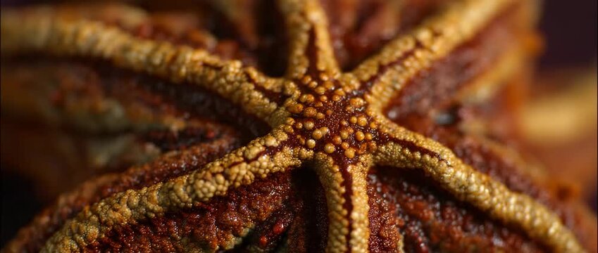 A stunning close-up shot showcasing the texture of a starfish.