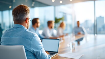 Business meeting in a modern office setting