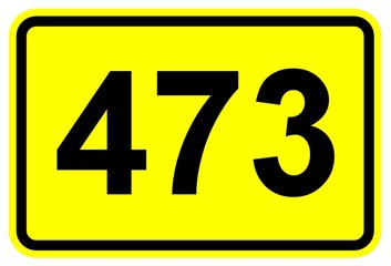 Illustration eines Schildes der Bundesstraße B 473 in Deutschland  © Pixel62