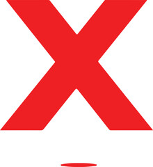 Obraz premium Bold Red X Mark Icon Isolated on White Background for Error or Cancellation Concepts