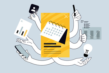 Obraz na płótnie Canvas Creative banner of business planning. Vector illustrations for web banner, social media banner, business presentation, marketing material. 