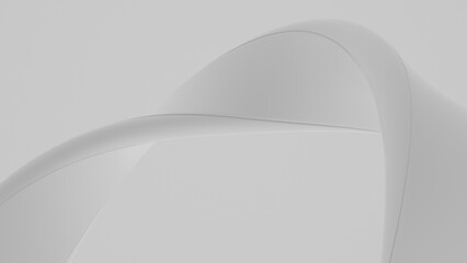 Smooth White Surface with Curved Lines, Modern Background. 3d rendering illustration not AI