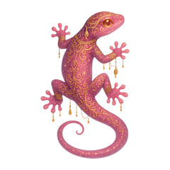 Fototapeta premium PNG Ornate pink lizard illustration