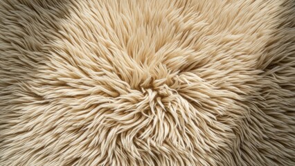 Fototapeta premium Close-up of a shaggy, light-colored fur texture, illuminated with gentle light