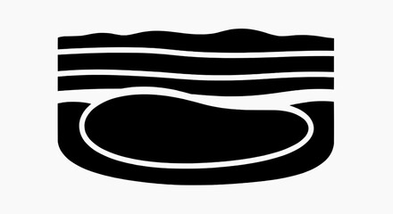 Fototapeta premium A bowl of layered dessert with smooth texture and clean lines viewed from directly above