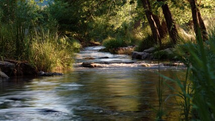 Fototapeta premium Babbling Brook in Forest